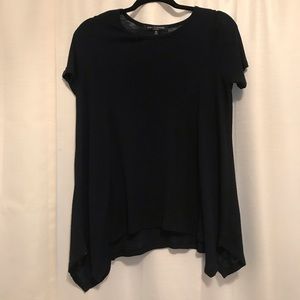 High neck navy blue shirt
